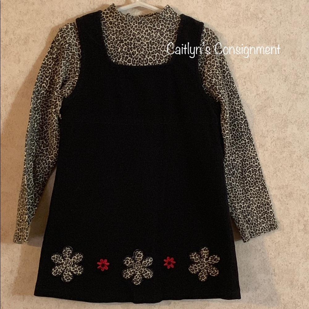 5/6 Pogo Club NY Cheetah/Leopard Print Black Dress